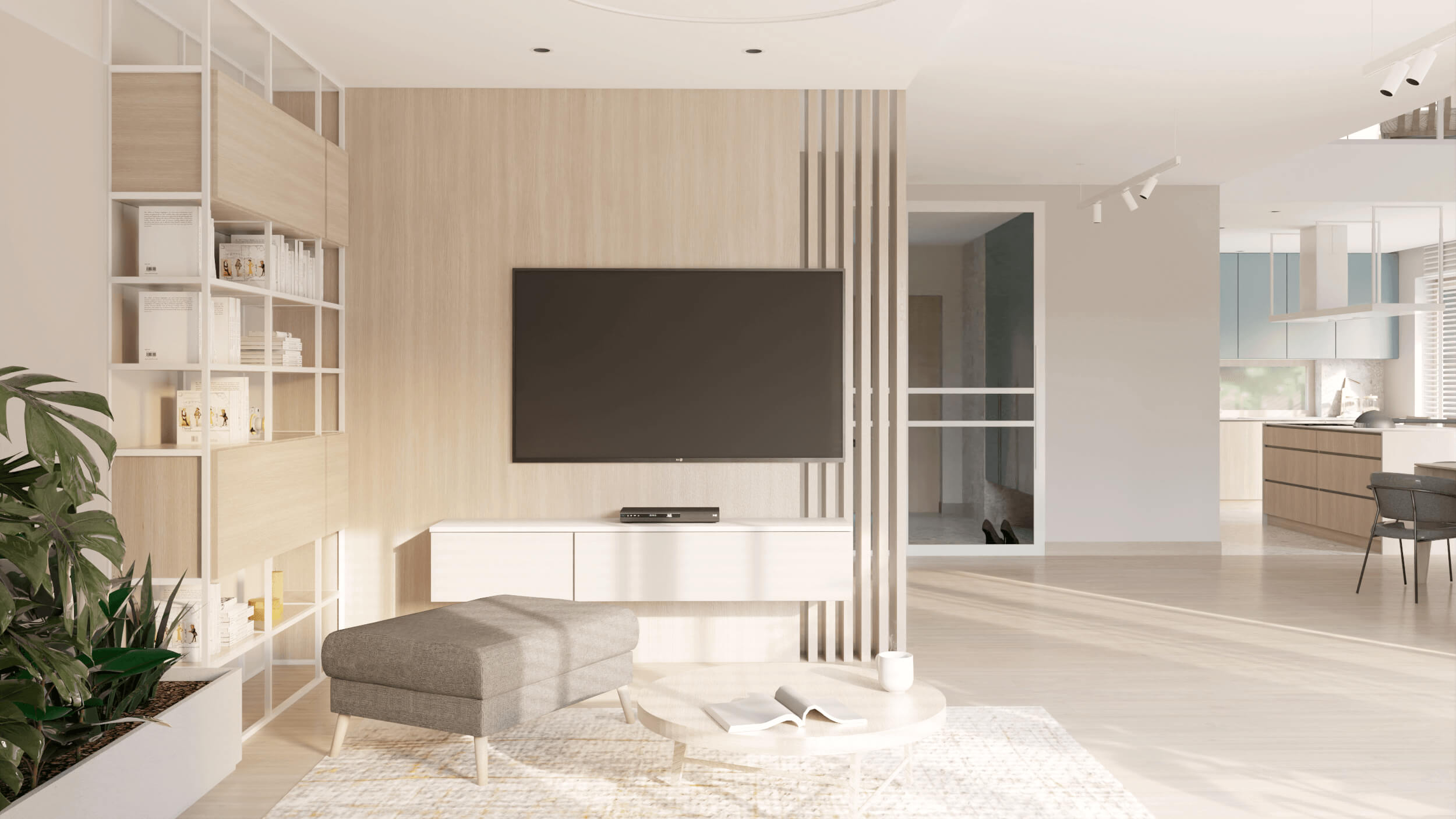 drewniana ścianka tv