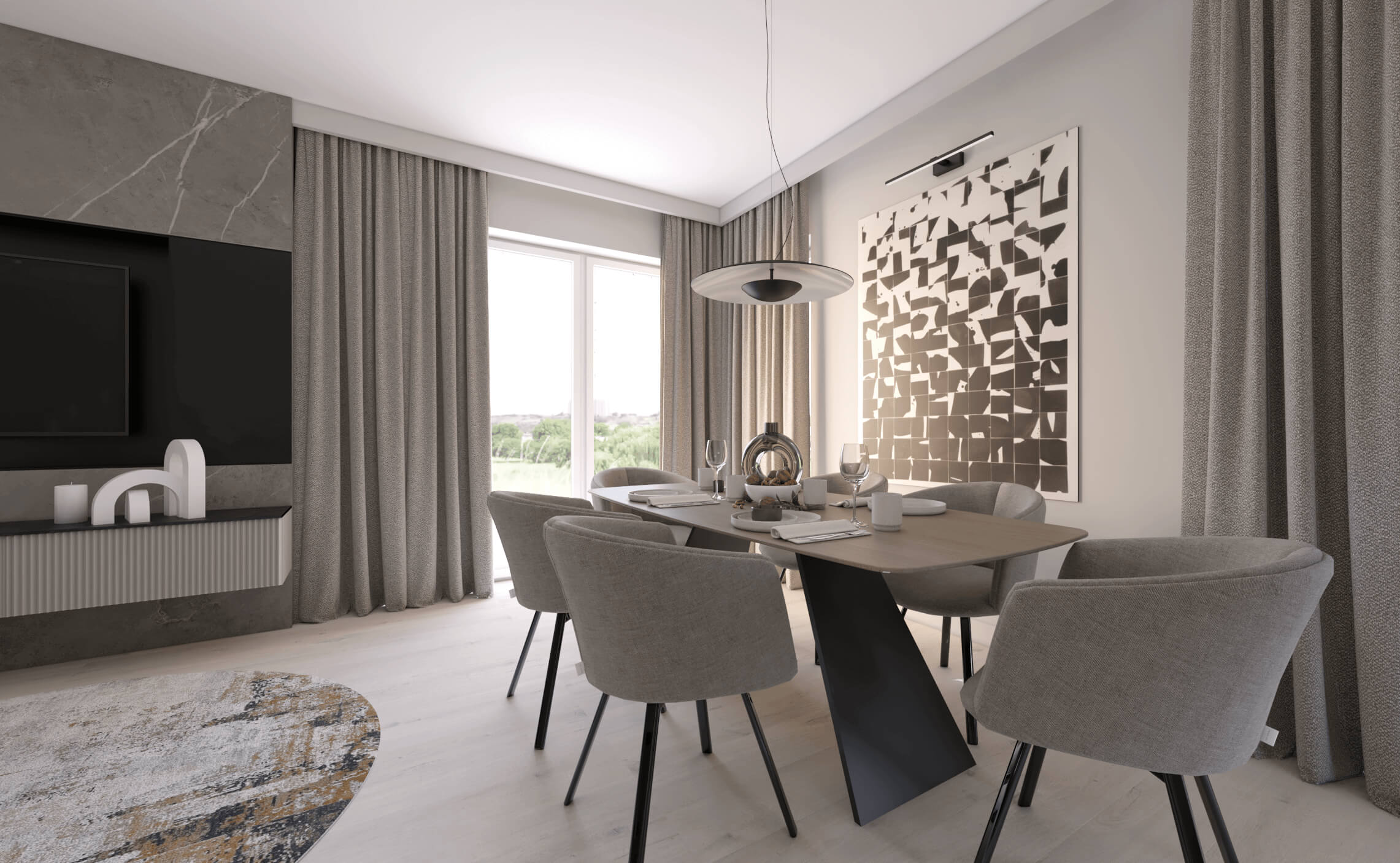 nowoczesny stół w jadalni