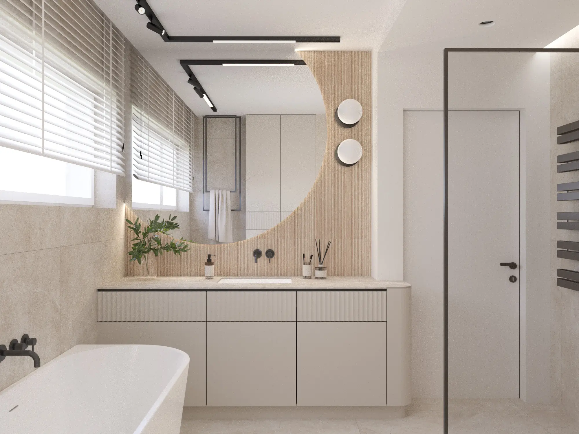 okrągłe podświetlane lustro w łazience