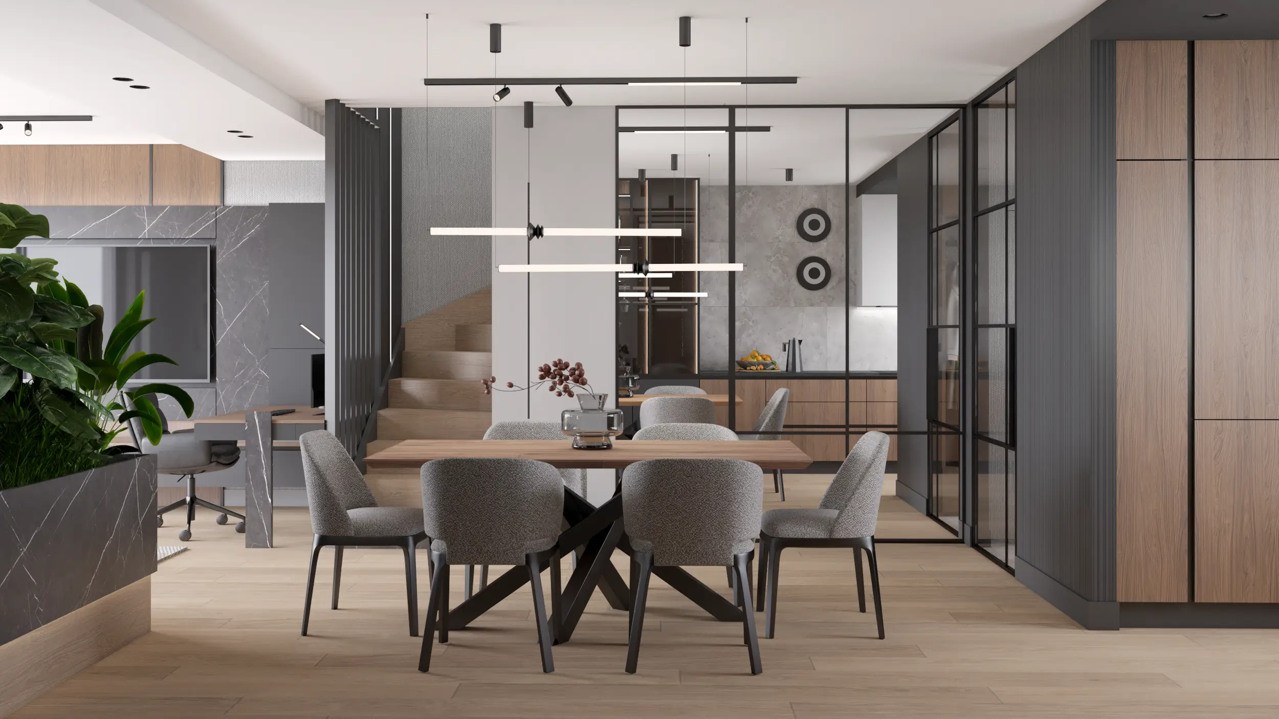 lustrzana garderoba w nowoczesnym wnętrzu