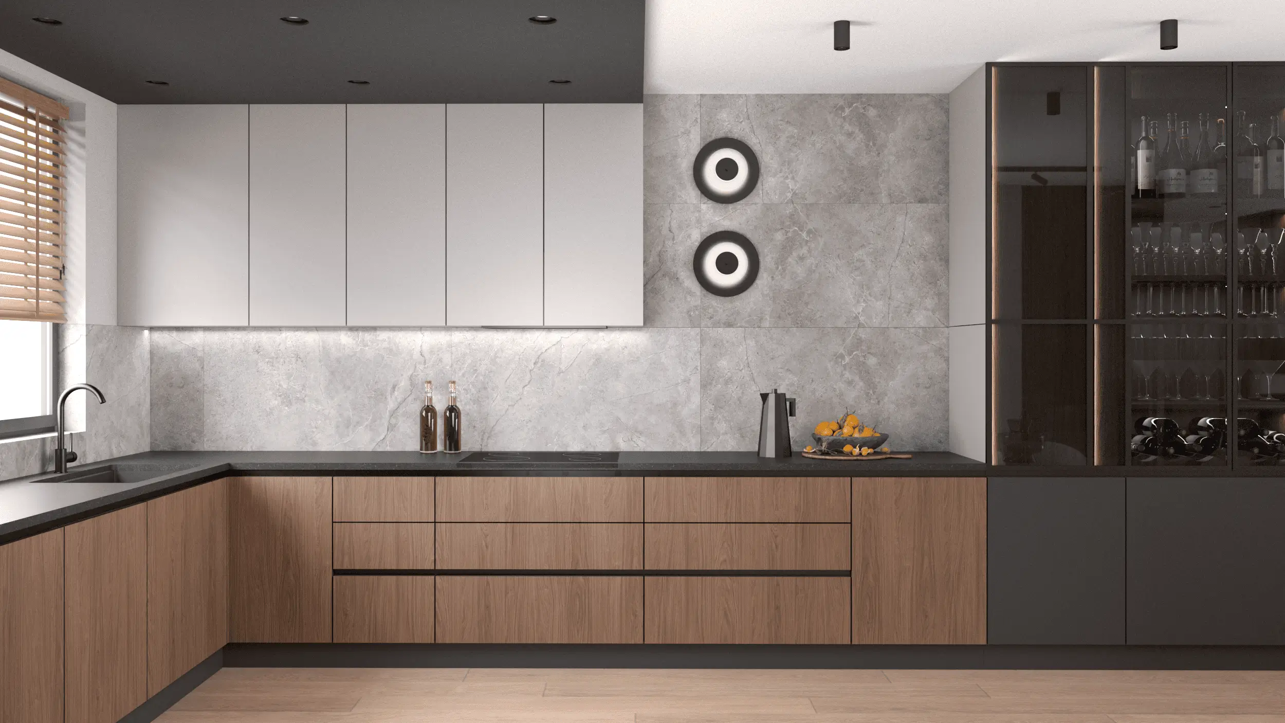 kuchnia w dekorze orzecha