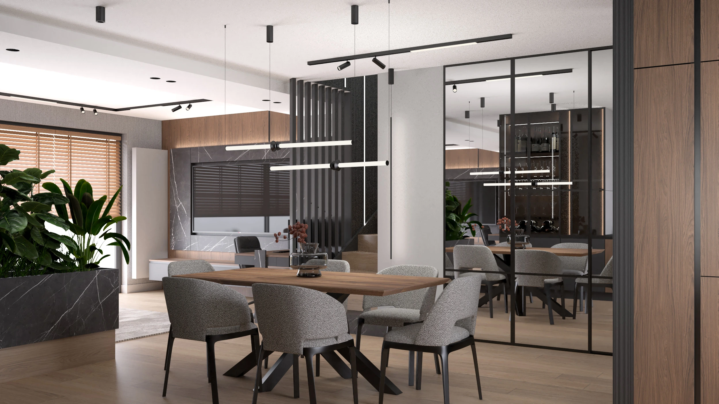 podświetlana witrynka led w kuchni