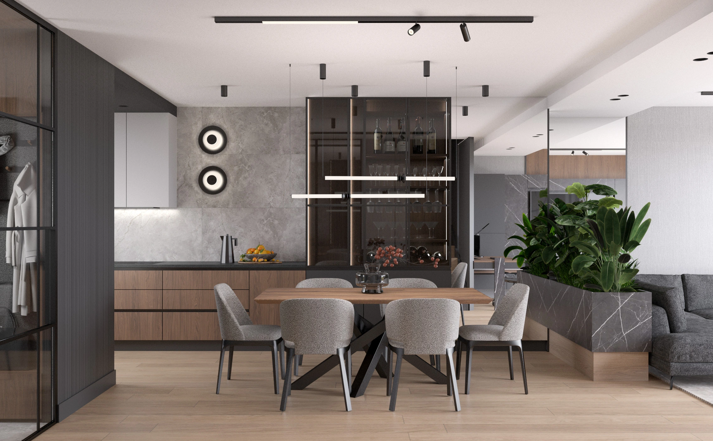 podświetlana witrynka led w kuchni